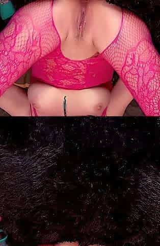 Pink body sticking and a creamy vagina