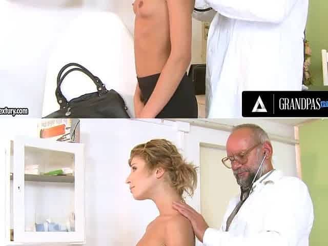 GrandpasFuckTeens - Hawt Teen Ioana Pulls Her Old Doctor's Rod Out Of His Panties For Closer Examinati