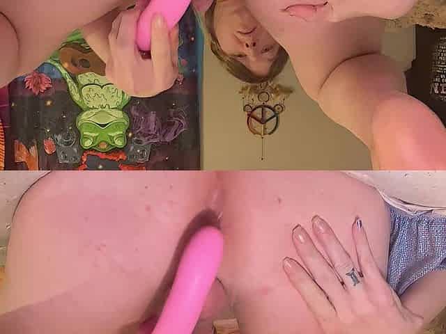 Transgirl solo masturbating