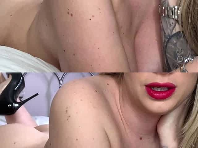 Nasty blonde girl solo pussy toying and masturbation fun