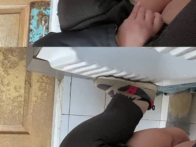 Mature MILF Pees in a Hospital Public Toilet