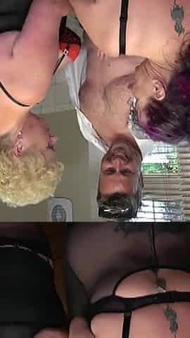 2 MILFs Measure up the Kitchen Salesman