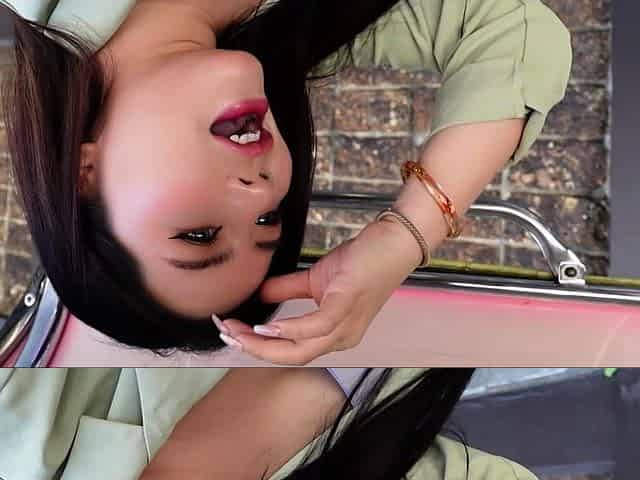 Chubby Thai MILF amateur slut picked up for sex in a TukTuk