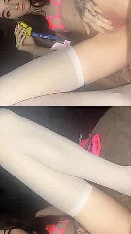 Vaping whilst playing with my taut vagina