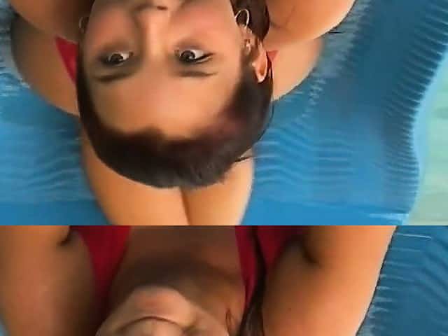 Christina Model in pink Swimsuit