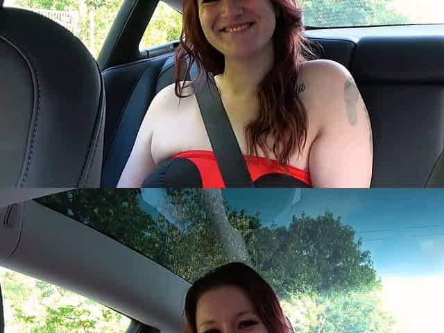 Blowjob in taxi with a German amateur teen