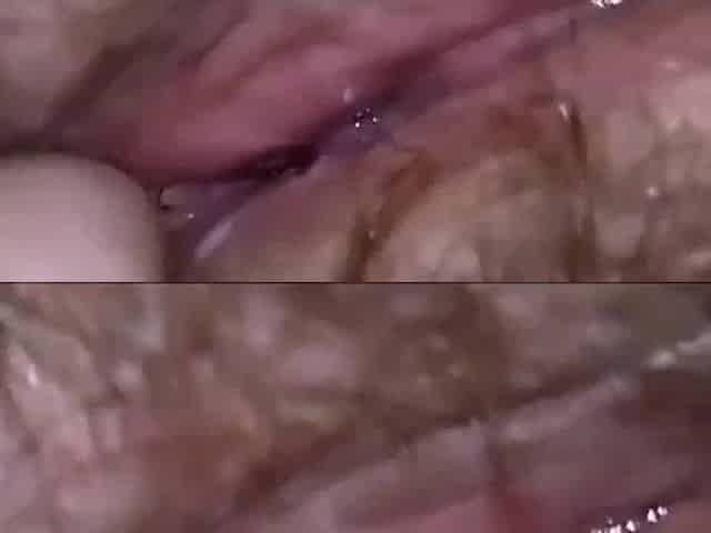 A close up look at wife's tight very wet pink pussy