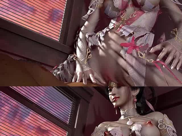 3D Horny Slut Cosplay Model Wearing Sexy Dress Got Fucked so Hard