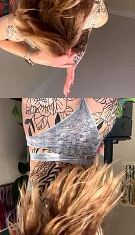 Blonde teen in solo action with her pussy