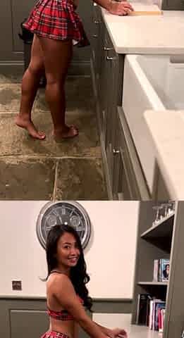 Naughty Japanese babe Ayaka Tomoda masturbates