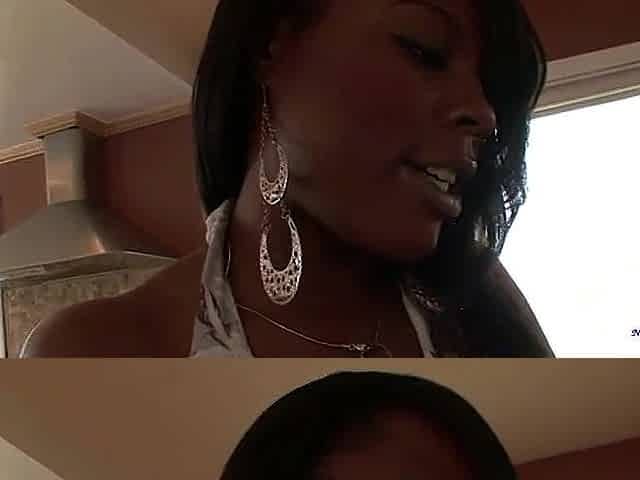 Learning how to suck and gag on a rod is important for this black cutie