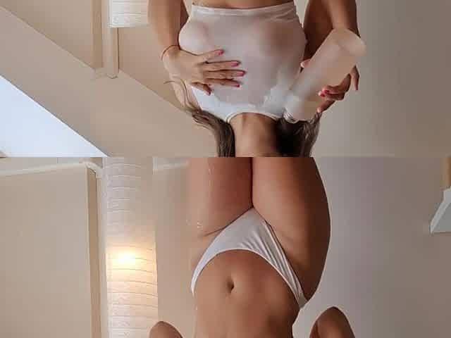 Cold shower for hawt BREASTY gal with powerful climax - Mysti Life