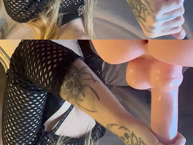 Emo angel plays and bangs silicone backdoor
