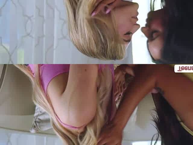 Cute latina scissor fucks her blonde friend