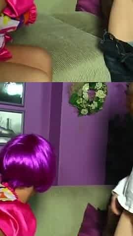 Big cock sucking lesbian pussy licking fingering threesome