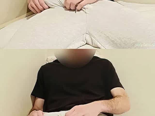 Slutty hunk in gray panties gets hard and jerks off getting out all the milk