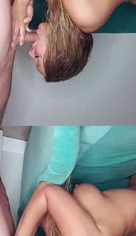 Extreme amateur pov blowjob with brunette babe