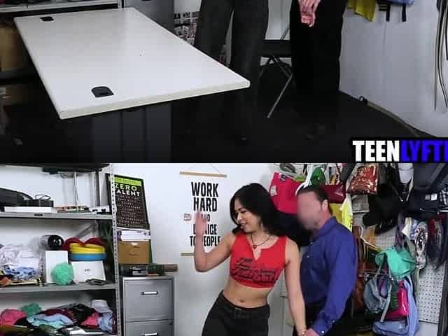 Sexy teen thief screws mall cop not to go to jail