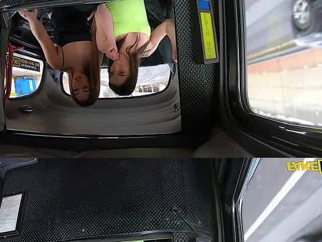 Fake Taxi - 3some in the back with 2 hot youthful Spanish honeys sexually excited to ride drivers cock