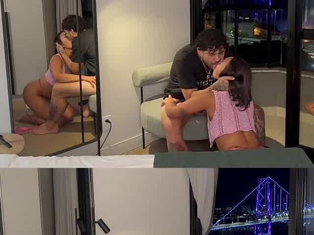 Slim Bubble-assed Brunette Cutie Sucks & Rides Her BF's Dick By the Window To Help Him Relax