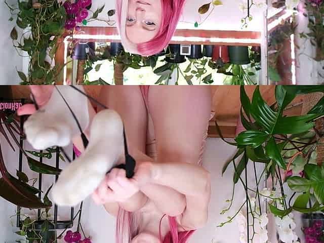Flower Dildo Masturbation With Panties