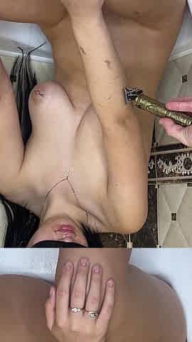 Little Female Secret! Hairy Teen Shaves Her Arms with a Trimmer and a Razor!