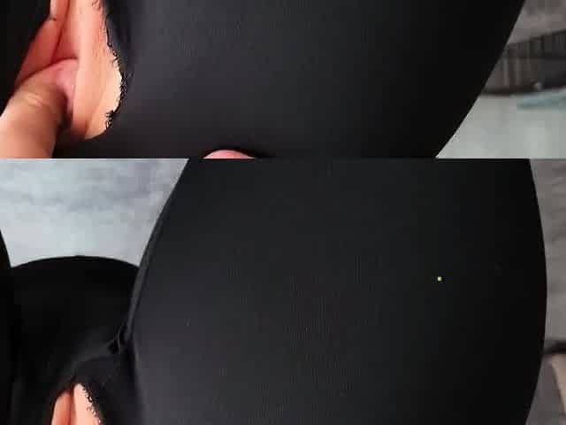 Hot sportswoman in taut leggings cheats with hefty bum