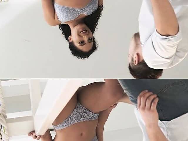 Deep anal drilling of curly Latina girlfriends ass