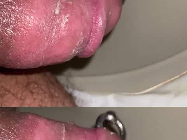 Wicked large pierced dong peeing