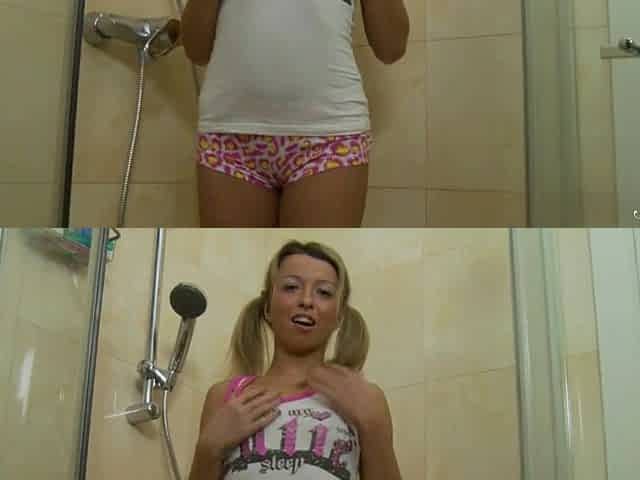 Teen Floozy Faby O Massages Her Avid Cunt In the Shower!