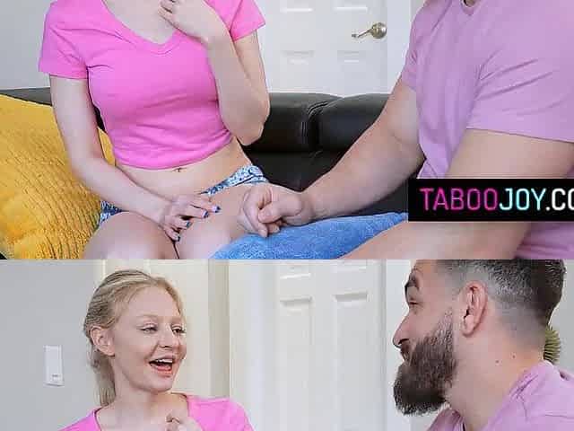 Petite blonde stepsis gets stepbro's cock deep down in her tight pussy
