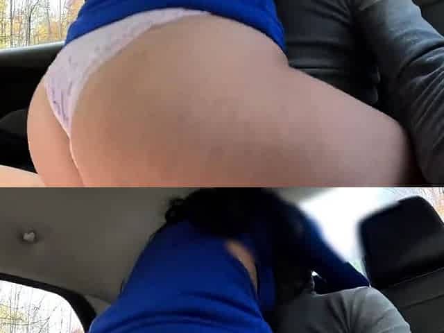 Big-Ass Whore Rides Dick in Public Car Park