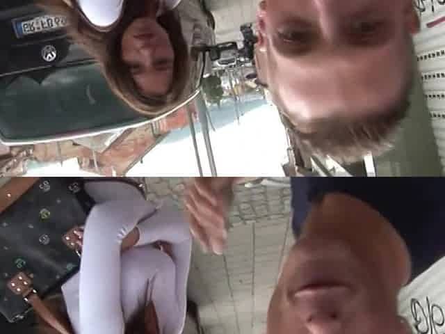 European Brunette Babe with Perfect Body Gets Picked for Good Sex in a Van