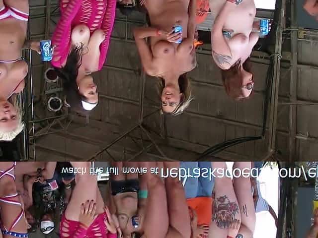 Amateur Sex Strip Contest At Iowa Biker Rally -Public