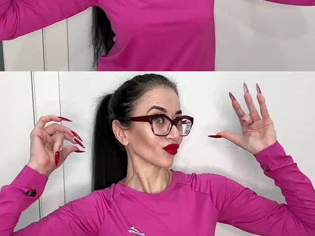 Finger Snapping and Sucking, Long Red Nails, Sharp Claws