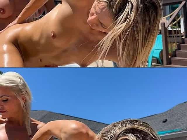 Tatiana Steele Strap on Fucks Lora Cross by the Pool