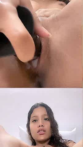 enjoyable lustful whore screwing with her ebony vibrator