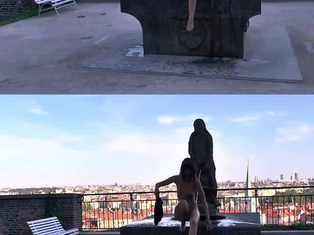 Busty amateur teen outdoor hardcore action with cum