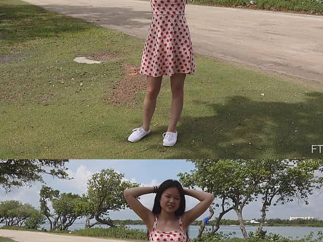 Video of provocative Asian girl Lulu showing her naked body
