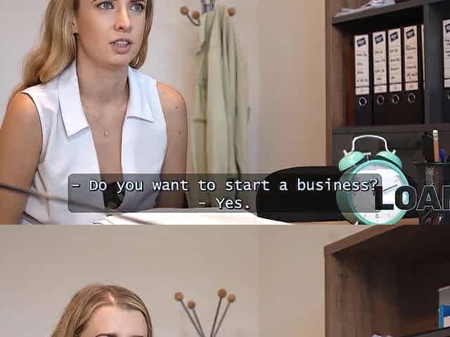 LOAN4K. Blond is riding a giant wang in the office. Hawt sex with Andrea
