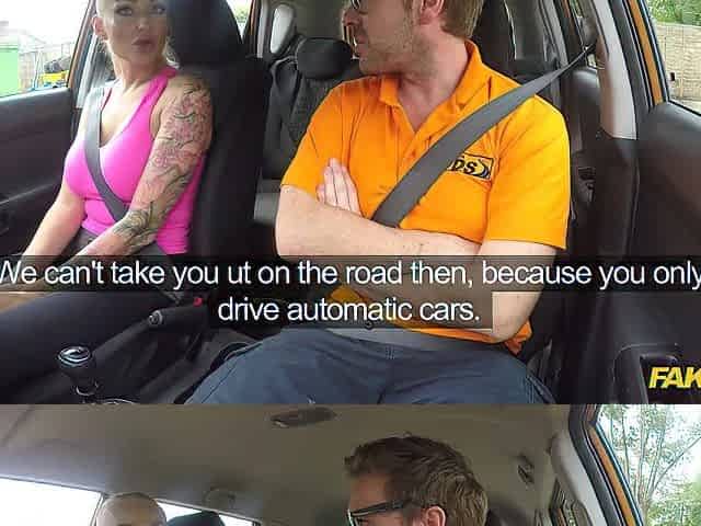 Fake Driving School mother I'd like to fuck in a High Ponytail banged by her driving instructor
