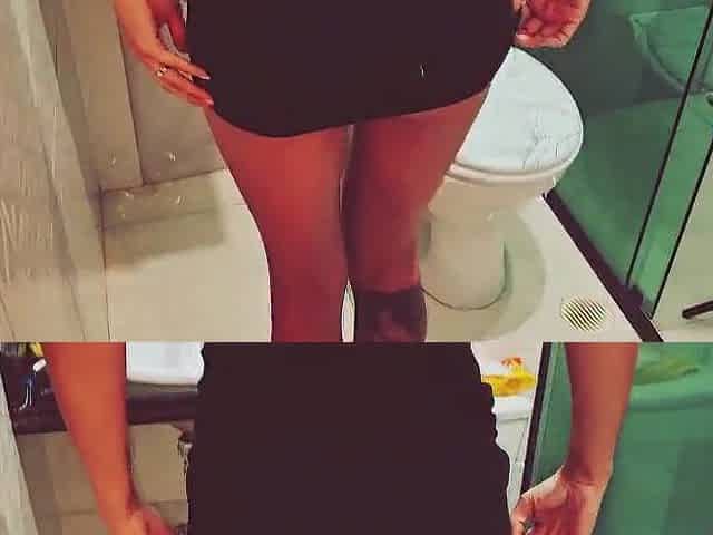 I waited for everybody to leave so I could surprise my sister-in-law in the washroom!