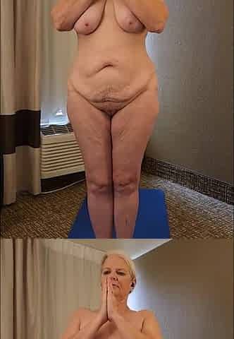 Jerkoff To Hawt Older Doing In nature's garb Yoga!