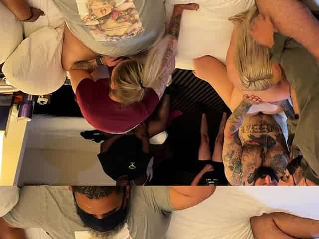 Amateur college group sex session