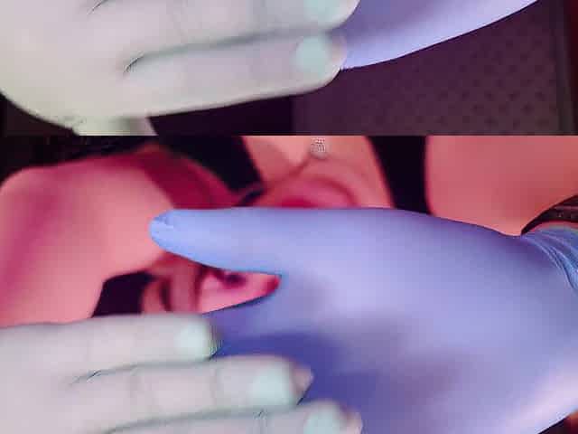 ASMR with medical gloves, clicking and clapping hands