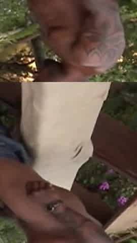 Busty girl anally fucked outdoor from BBC dude