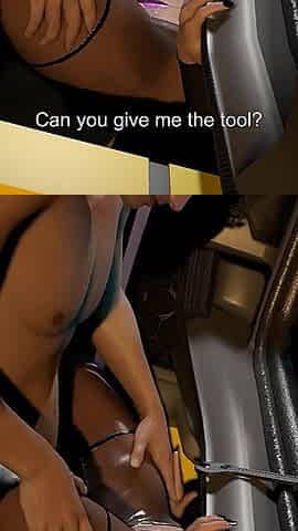 Sexy Cyber Chick Gets a Surprise Dick - Cyberpunk