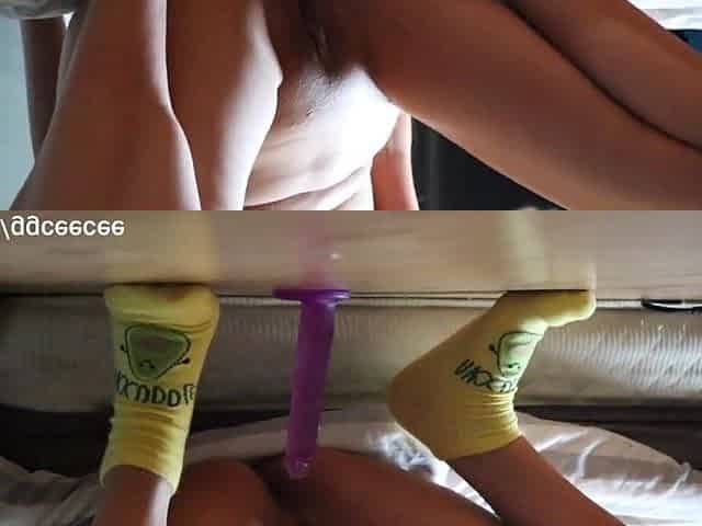 Riding my Purple Sex-toy after a lengthy day in college