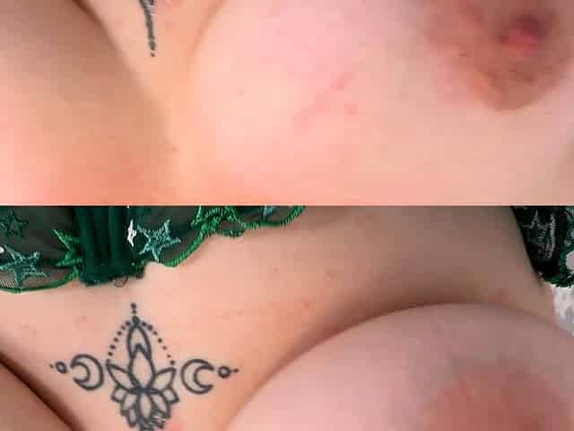 Solidly built mature Tes plays with her pussy
