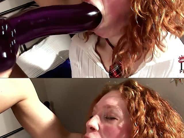 Redheaded schoolgirl likes rough penetration